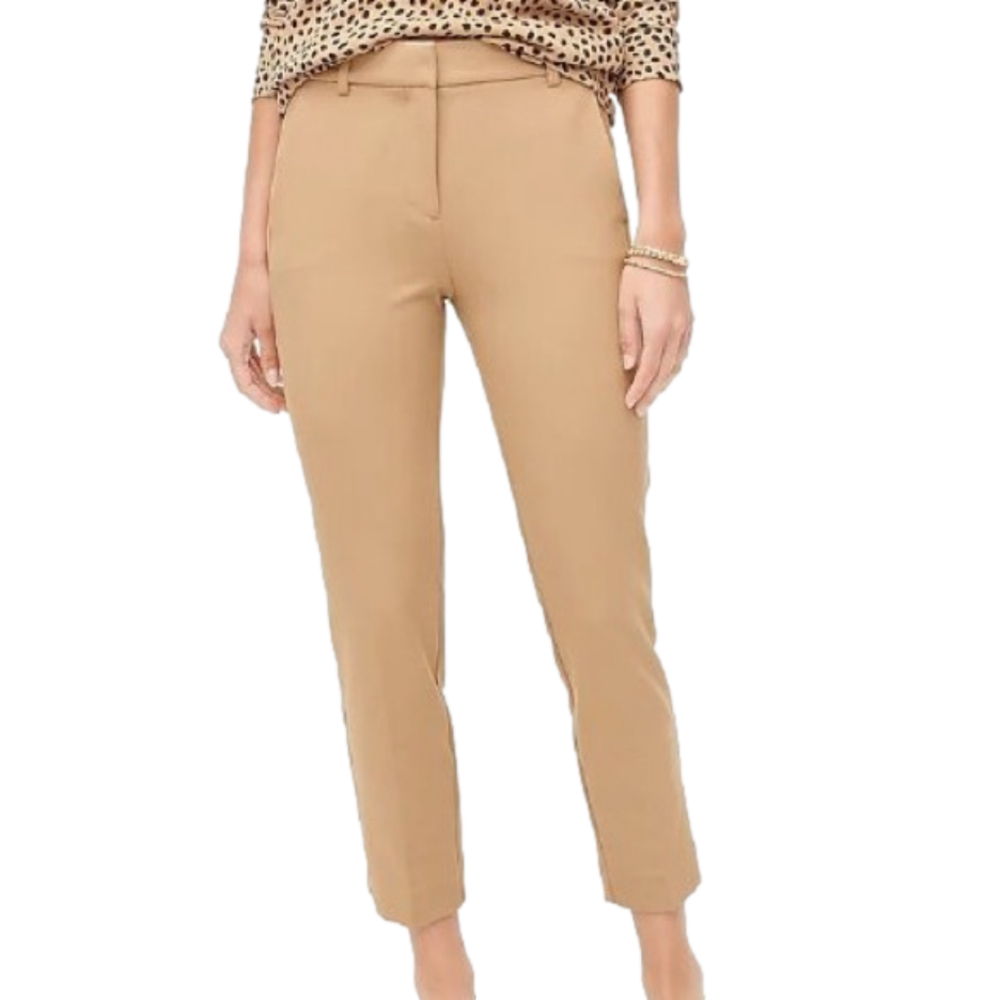 J. Crew Slim Cropped Ruby Pant Stretch Twill Chino Color Camel Womens Size 2